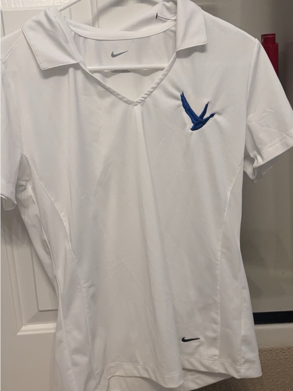Nike White Polo golf top with Blue Bird Embroidery